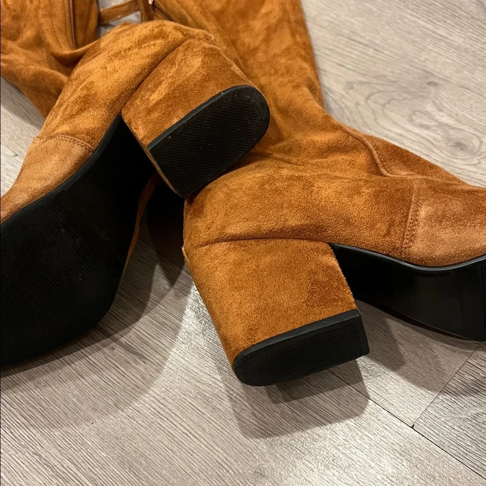 Marlo Tan Over-the-Knee Suede Boot